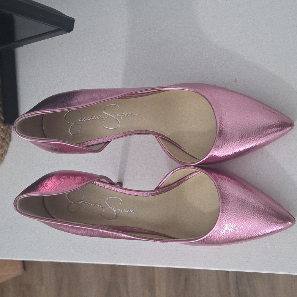 Jessica Simpson Metallic Pink Pointed Toe Heels